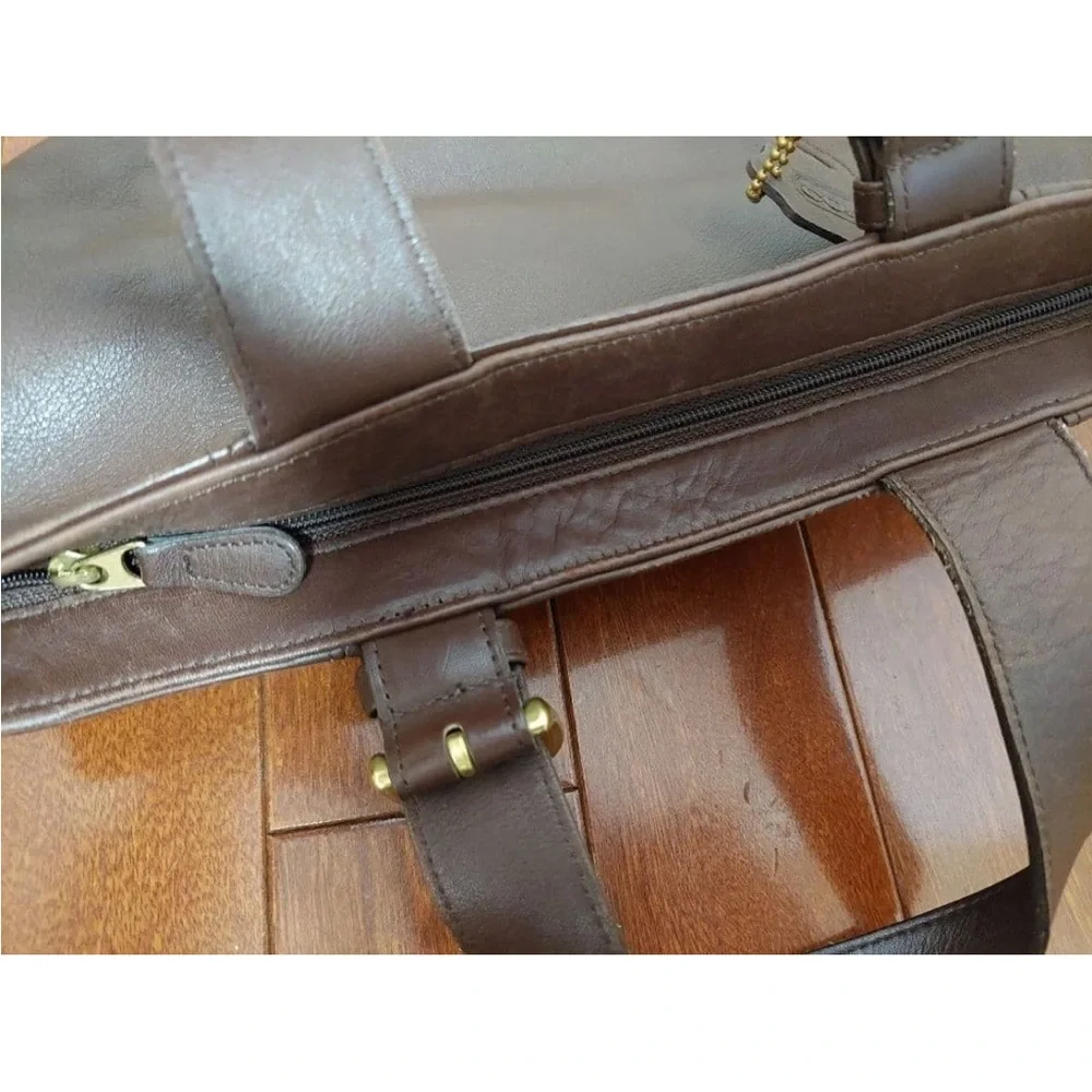 Coach Chocolate Brown Leather Tote - Picture 6 of 14